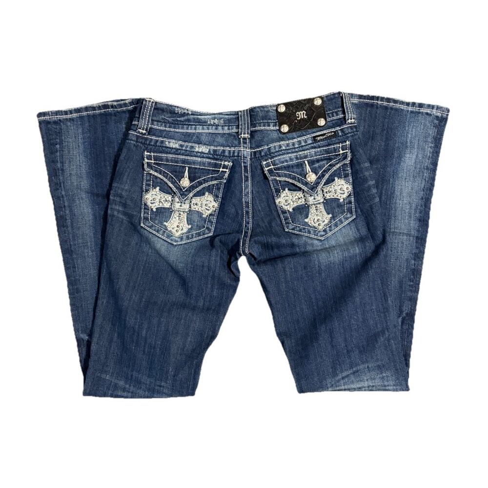 Miss Me Embellished Cross Bootcut Jeans Size 28, Y2K Punk Western girl